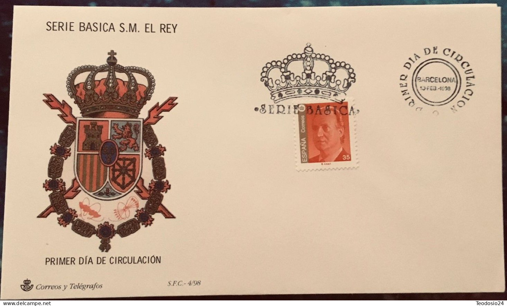 FDC  1998.- Serie Basica S.M. El Rey. - FDC