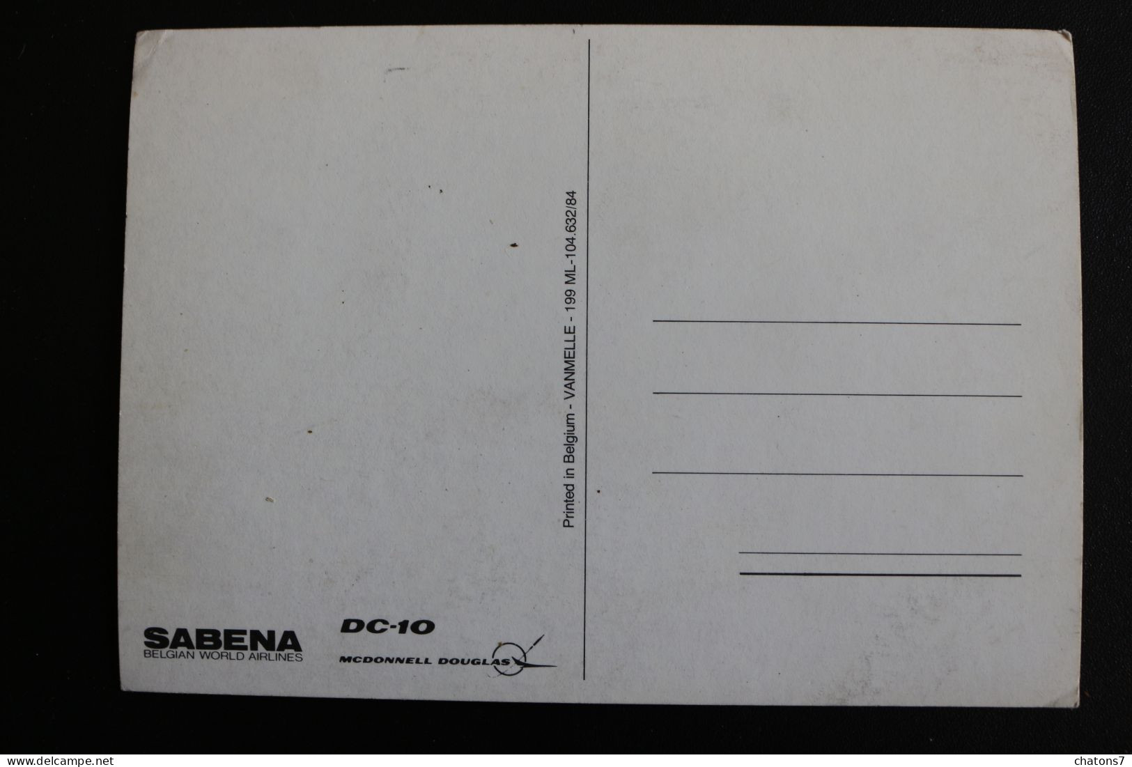 O 71 - Transports - Aviation - Sabena - DC-10 - MacDonnell Douglas - Other & Unclassified