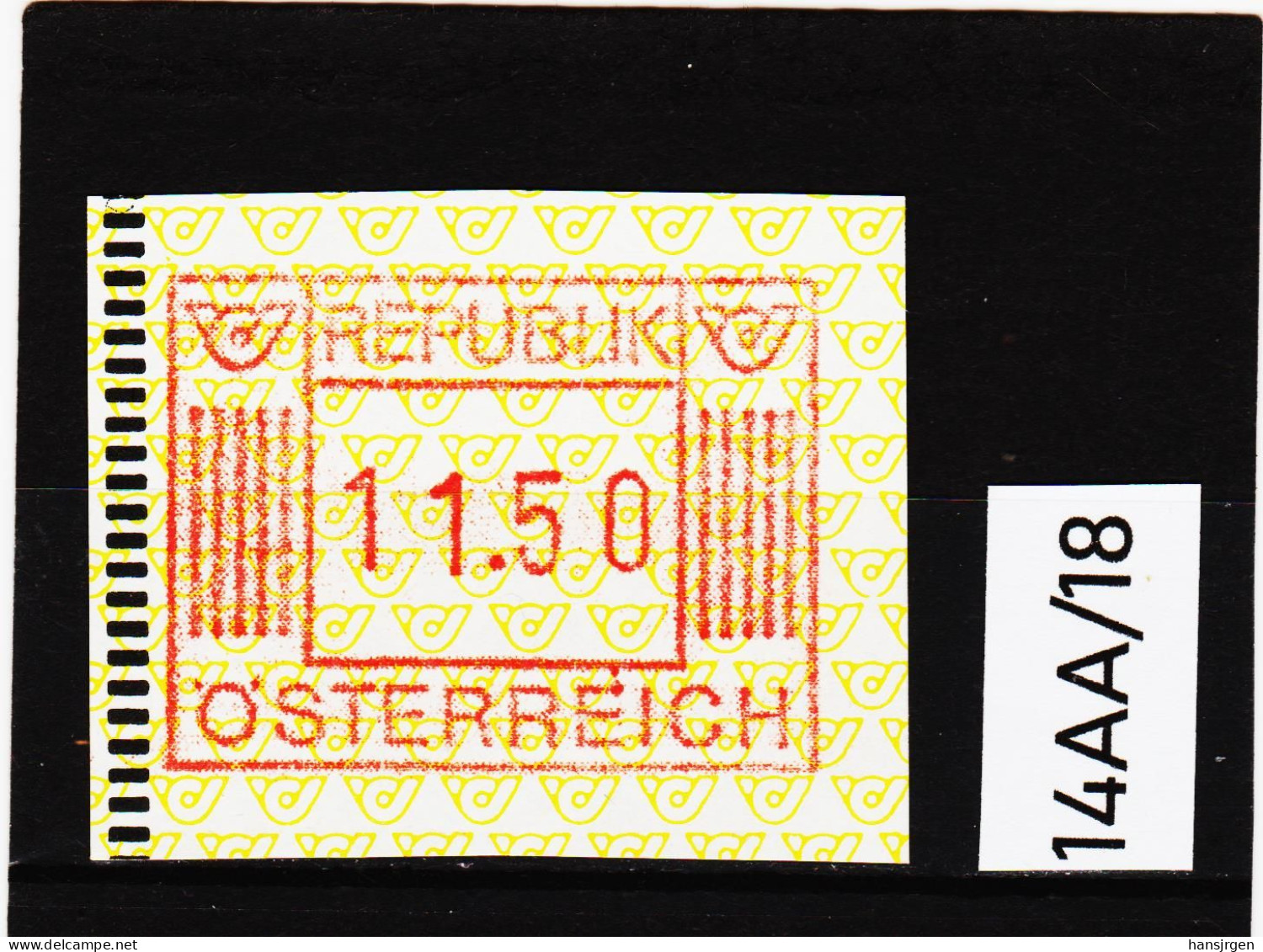 14AA/18  ÖSTERREICH 1983 AUTOMATENMARKEN 1. AUSGABE  11,50 SCHILLING   ** Postfrisch - Timbres De Distributeurs [ATM]