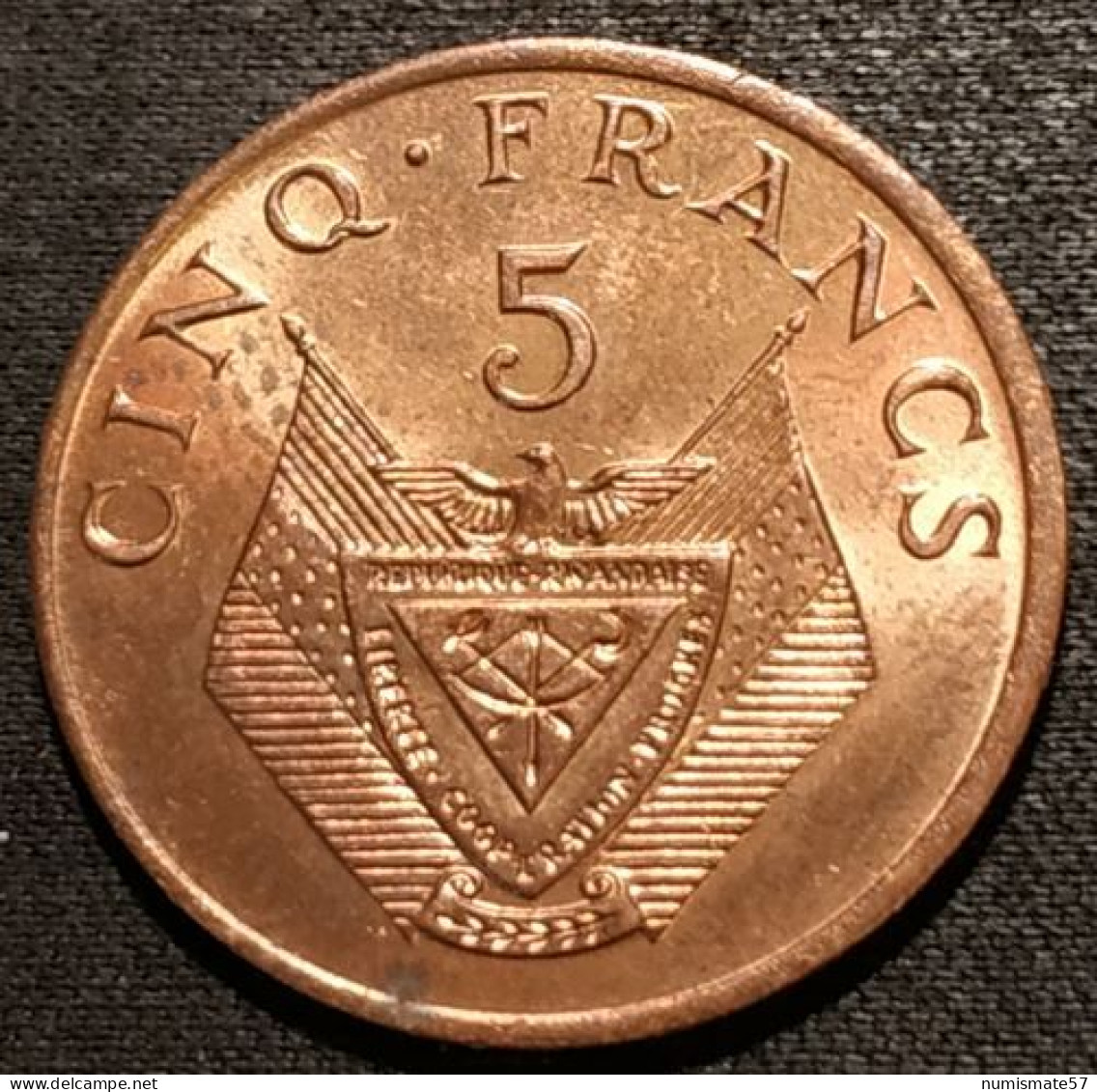 RWANDA - 5 FRANCS 1987 - KM 13 - Rwanda