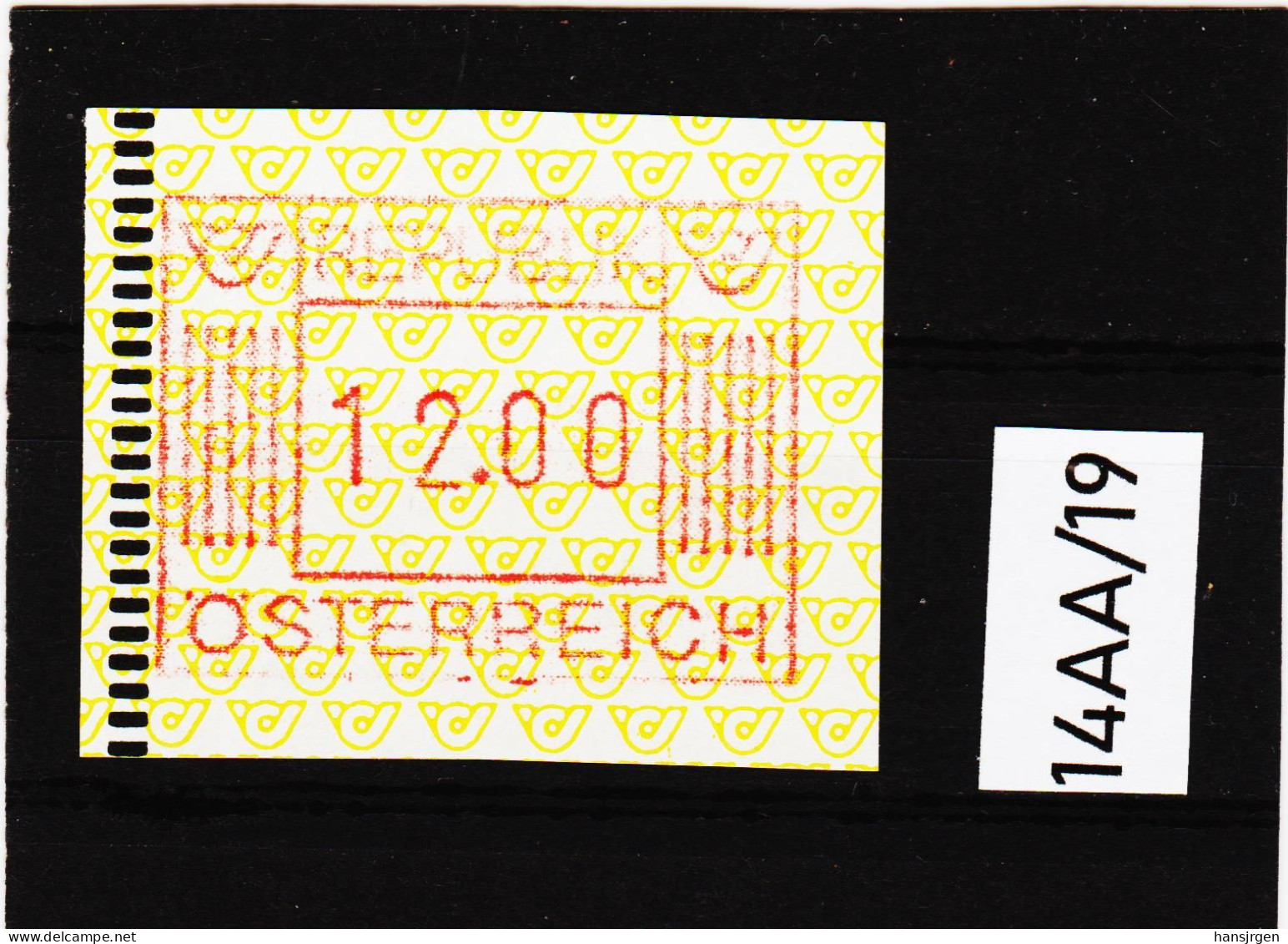 14AA/19  ÖSTERREICH 1983 AUTOMATENMARKEN 1. AUSGABE  12,00 SCHILLING   ** Postfrisch - Automatenmarken [ATM]