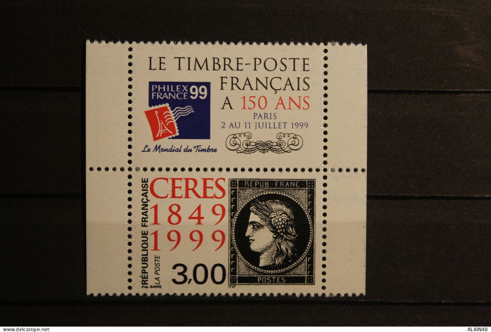 FRANCE 1999 N°3211 CERES NOIR AVEC VIGNETTE PHILEXFRANCE 99 NEUF** TB - Unused Stamps