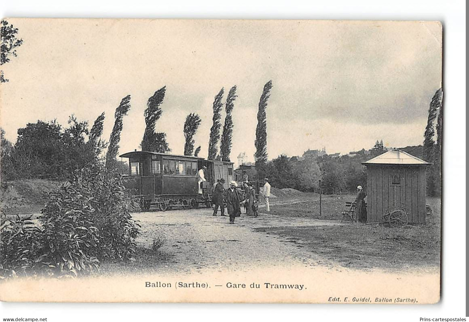 CPA 72 Ballon La Gare Et Le Train Tramway - Autres & Non Classés