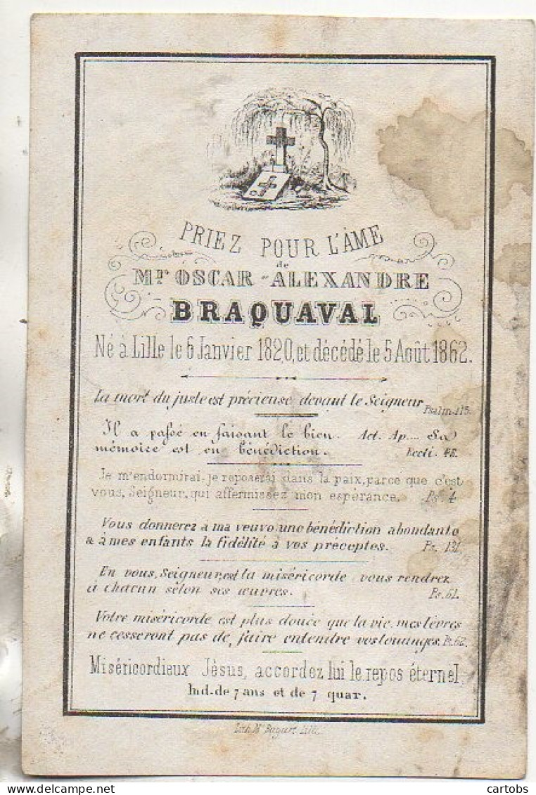 Faire Part De Décès 1862 - Obituary Notices