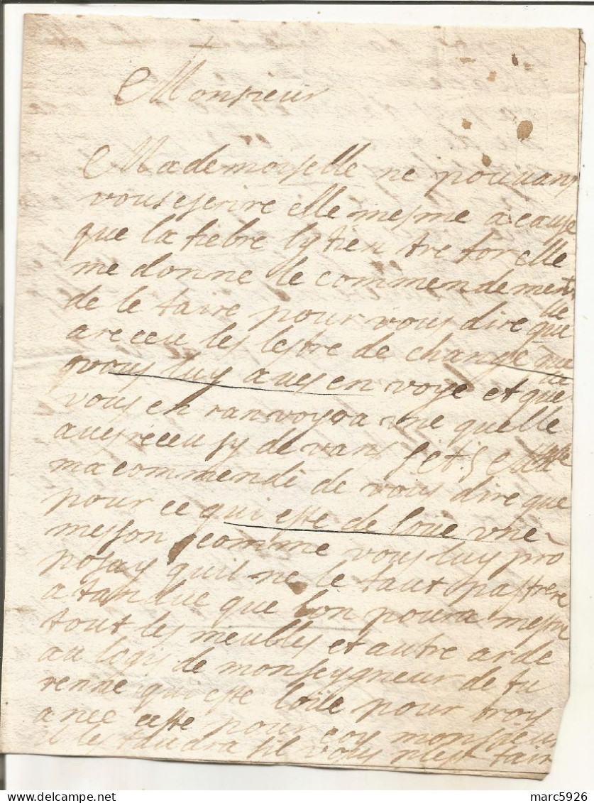 N°1723 ANCIENNE LETTRE A DUBATTUT DE ( A Dechiffrer) AVEC CACHET DE CIRE ET RUBAN DATE 1652 - Historische Dokumente