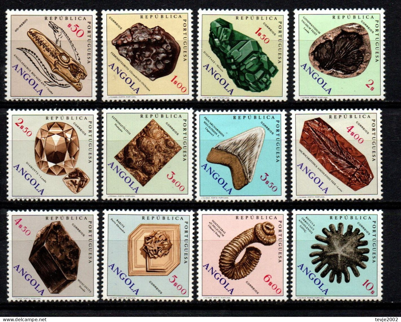 Angola 1970 - Mi.Nr. 563 - 574 - Postfrisch MNH - Mineralien Minerals  Edelsteine - Minerales