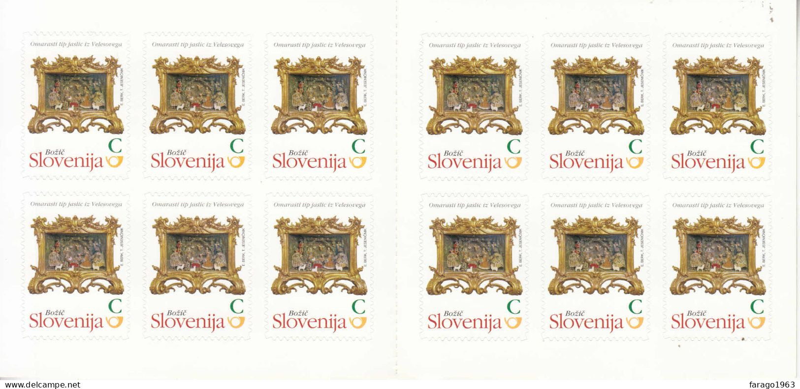 2014 Slovenia Christmas Noel  Booklet Of 12 Carnet Complete MNH  @ BELOW FACE VALUE - Slovenia