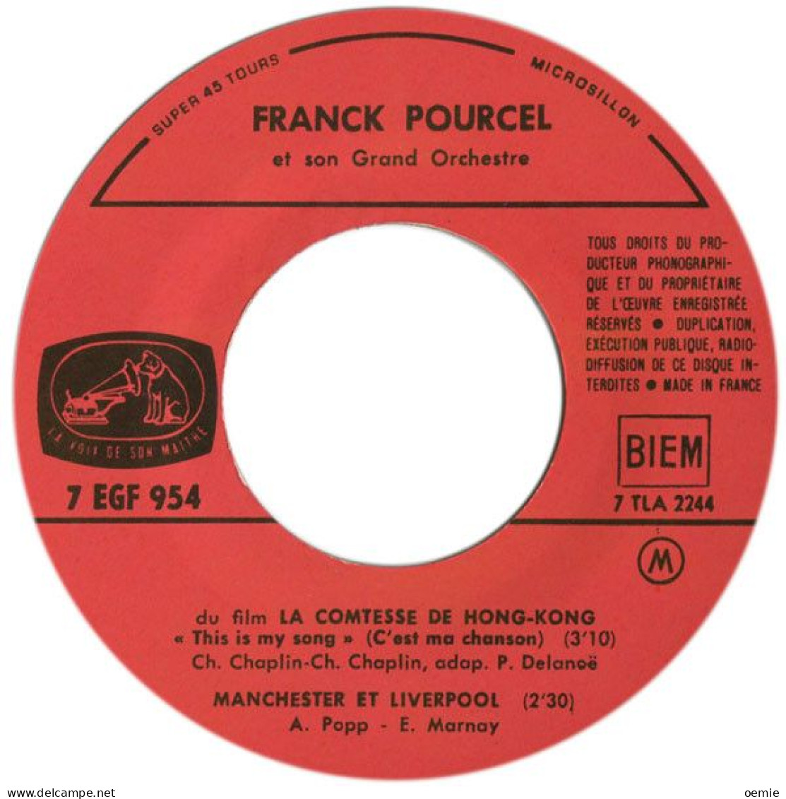 La Comtesse De Hong Kong   / AVEC MARLON BRANDO  //  FRANCK POURCEL - Soundtracks, Film Music