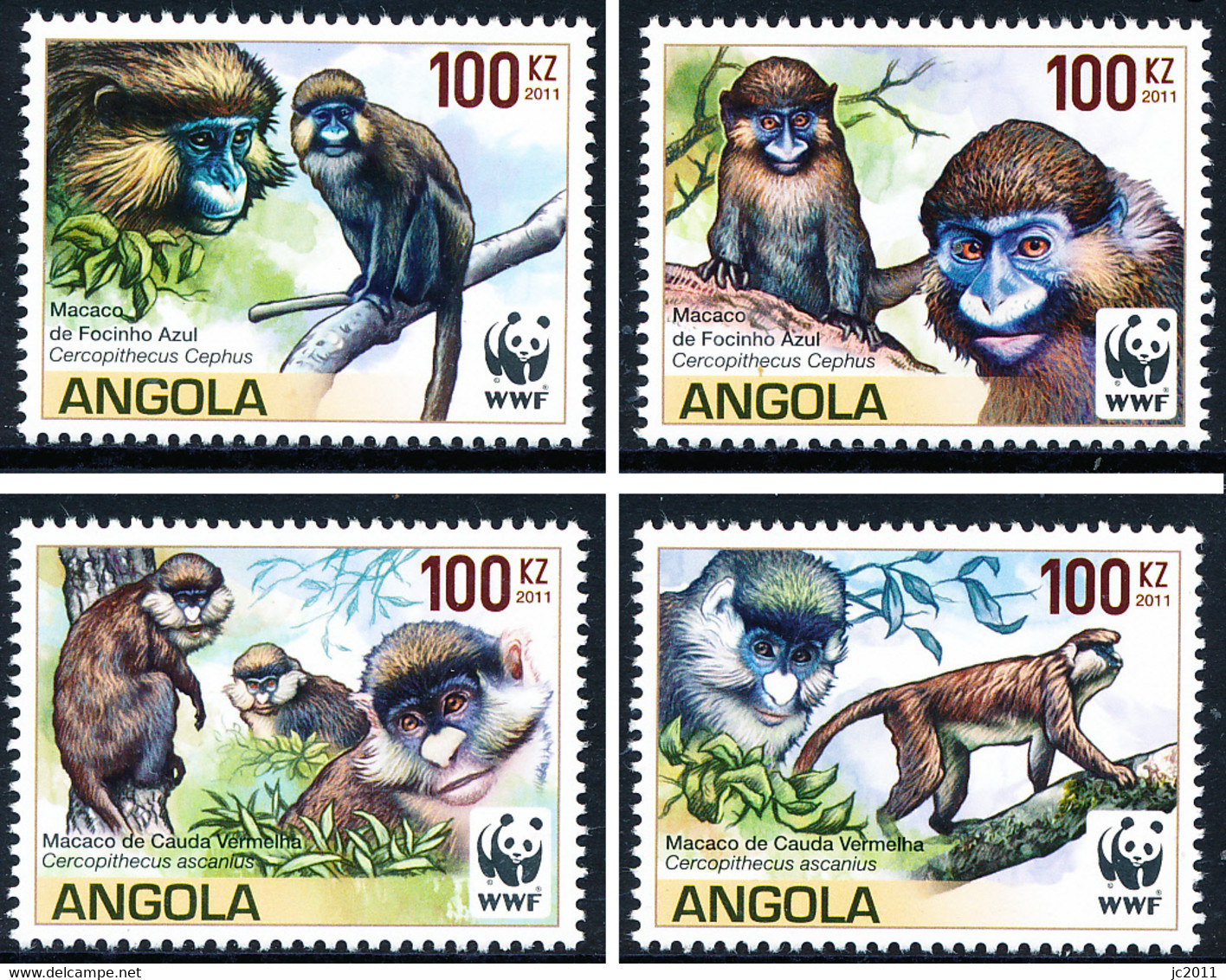 Angola - 2011 - Endangered Monkeys / WWF - MNH - Angola