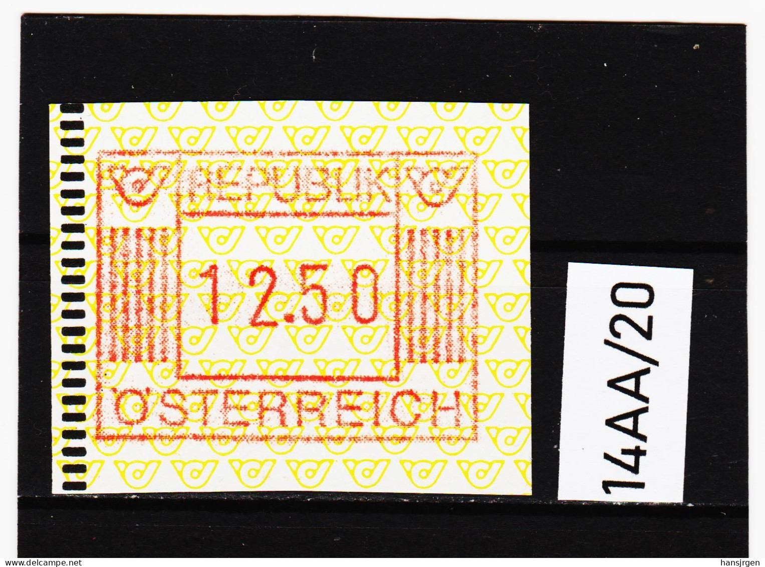 14AA/20  ÖSTERREICH 1983 AUTOMATENMARKEN 1. AUSGABE  12,50 SCHILLING   ** Postfrisch - Automatenmarken [ATM]