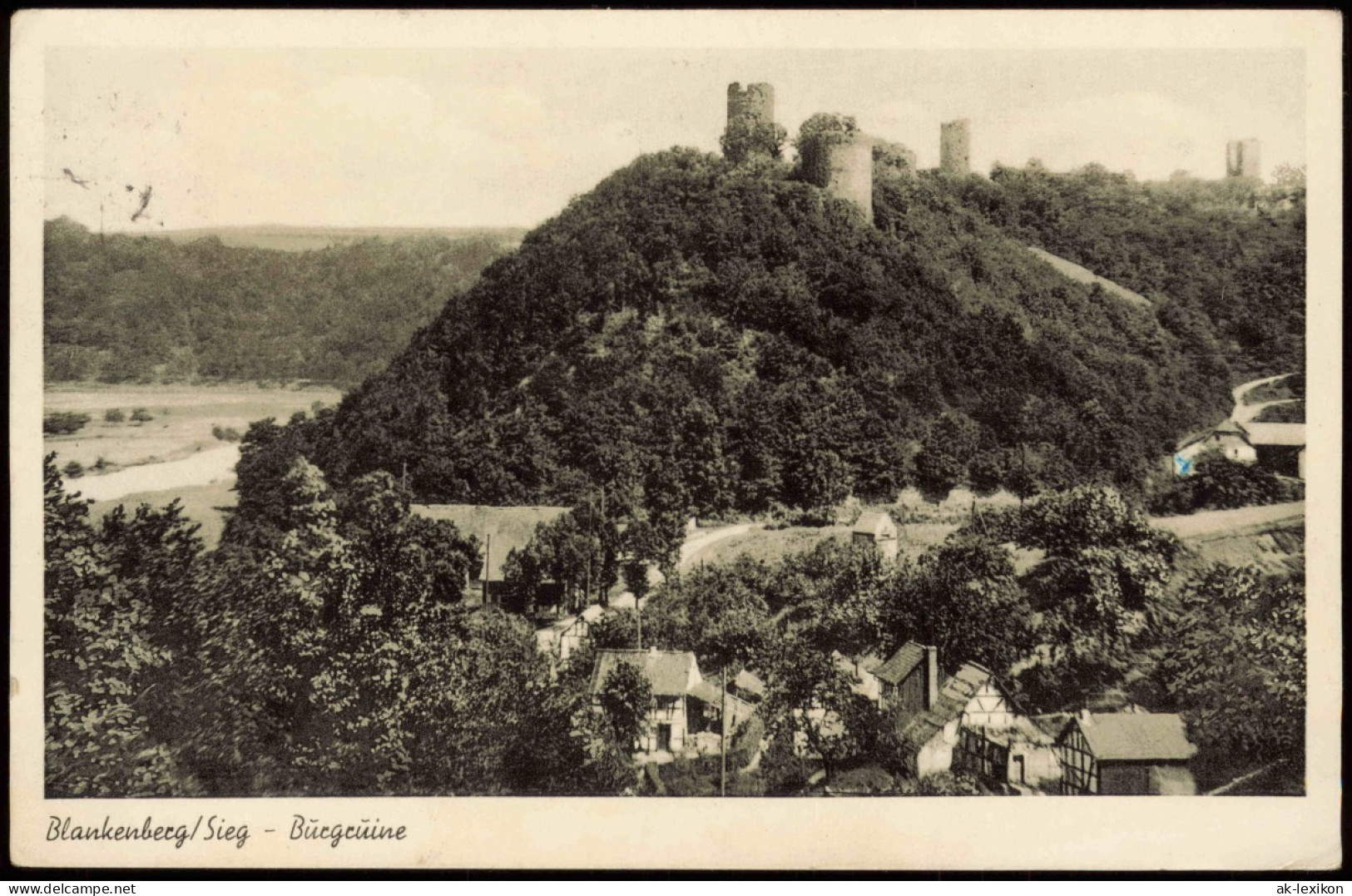 Ansichtskarte Blankenberg Hennef Sieg  1953 Landpoststempel 10 Pfg Posthorn - Hennef