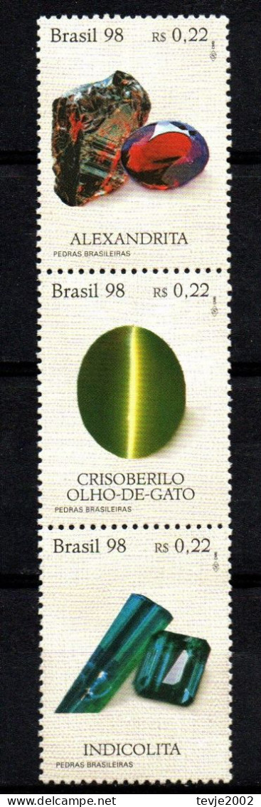 Brasilien 1998 - Mi.Nr. 2805 - 2807 - Postfrisch MNH - Mineralien Minerals Edelsteine - Mineralen