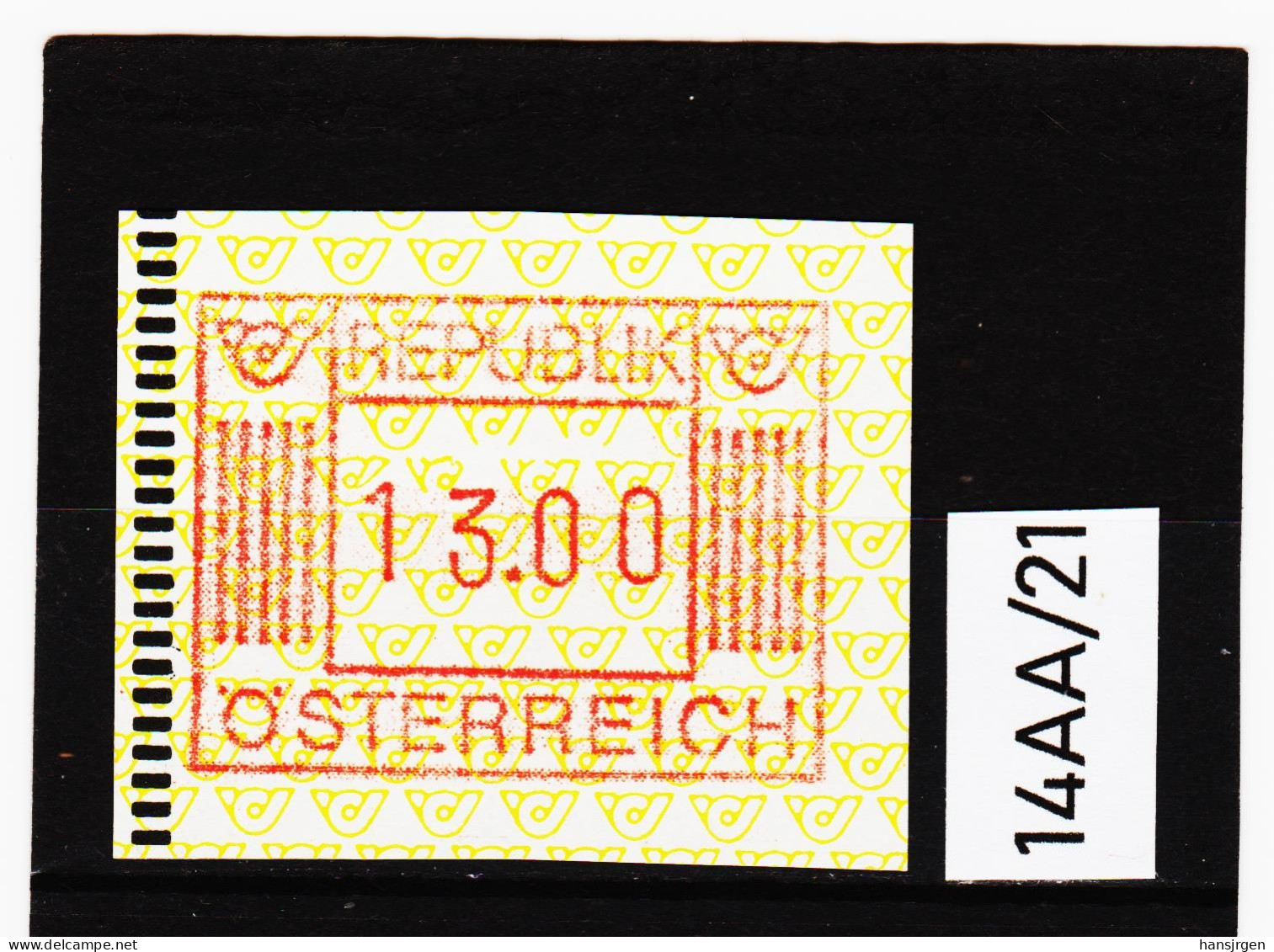 14AA/21  ÖSTERREICH 1983 AUTOMATENMARKEN 1. AUSGABE  13,00 SCHILLING   ** Postfrisch - Ungebraucht