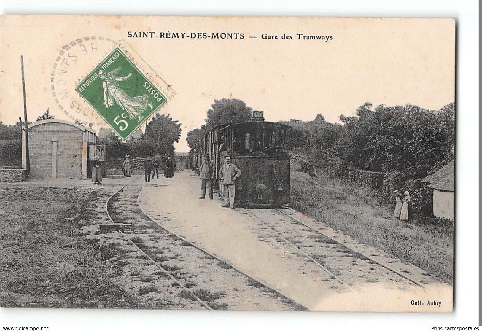 CPA 72 St Saint Remy Des Monts La Gare Et Le Train Tramway - Autres & Non Classés