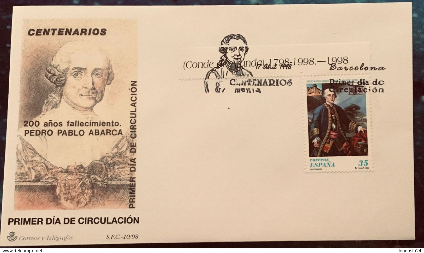 FDC  1998.- Centenarios Pedro Pablo Abarca. - FDC