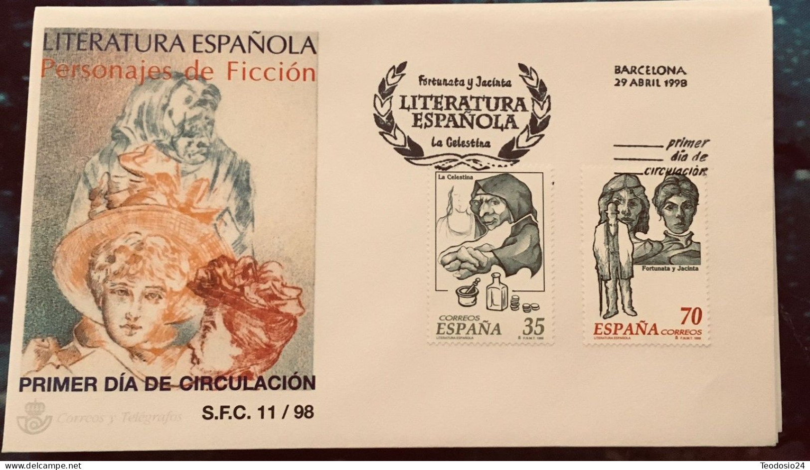FDC  1998.- Literatura Española. Personajes De Ficcion. - FDC