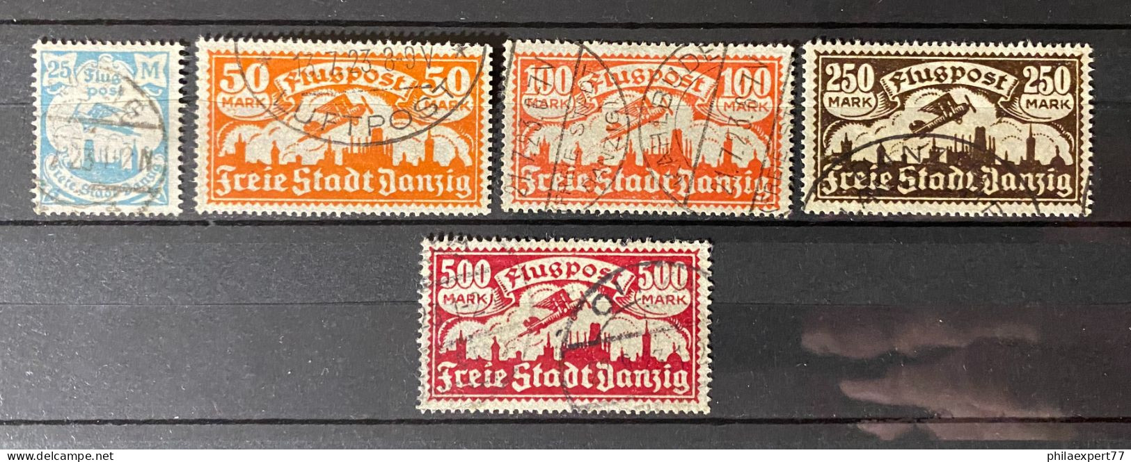 Danzig - 1923 - Michel Nr. 133/137 - Gestempelt - Gebraucht