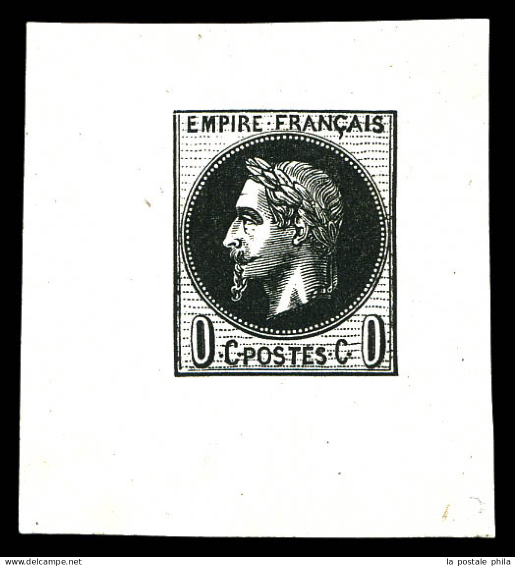 Empire Lauré, 0c En Noir, Format 40 X45 Mm. TTB (certificat)  Qualité: (*)  Cote: 600 Euros - 1863-1870 Napoleon III With Laurels