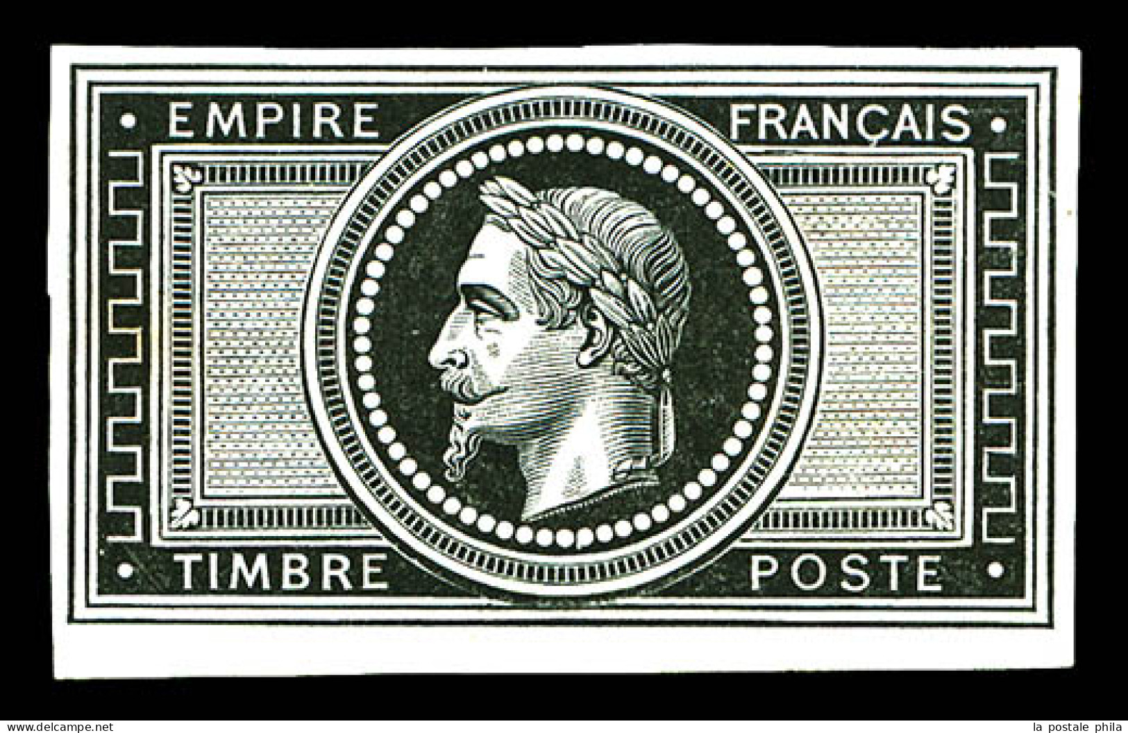 Empire Lauré, 5 Francs, épreuve Terminée Sans La Valeur En Noir Sur Chine, Rare Et Superbe (certificat)  Qualité: (*)   - 1863-1870 Napoleon III With Laurels