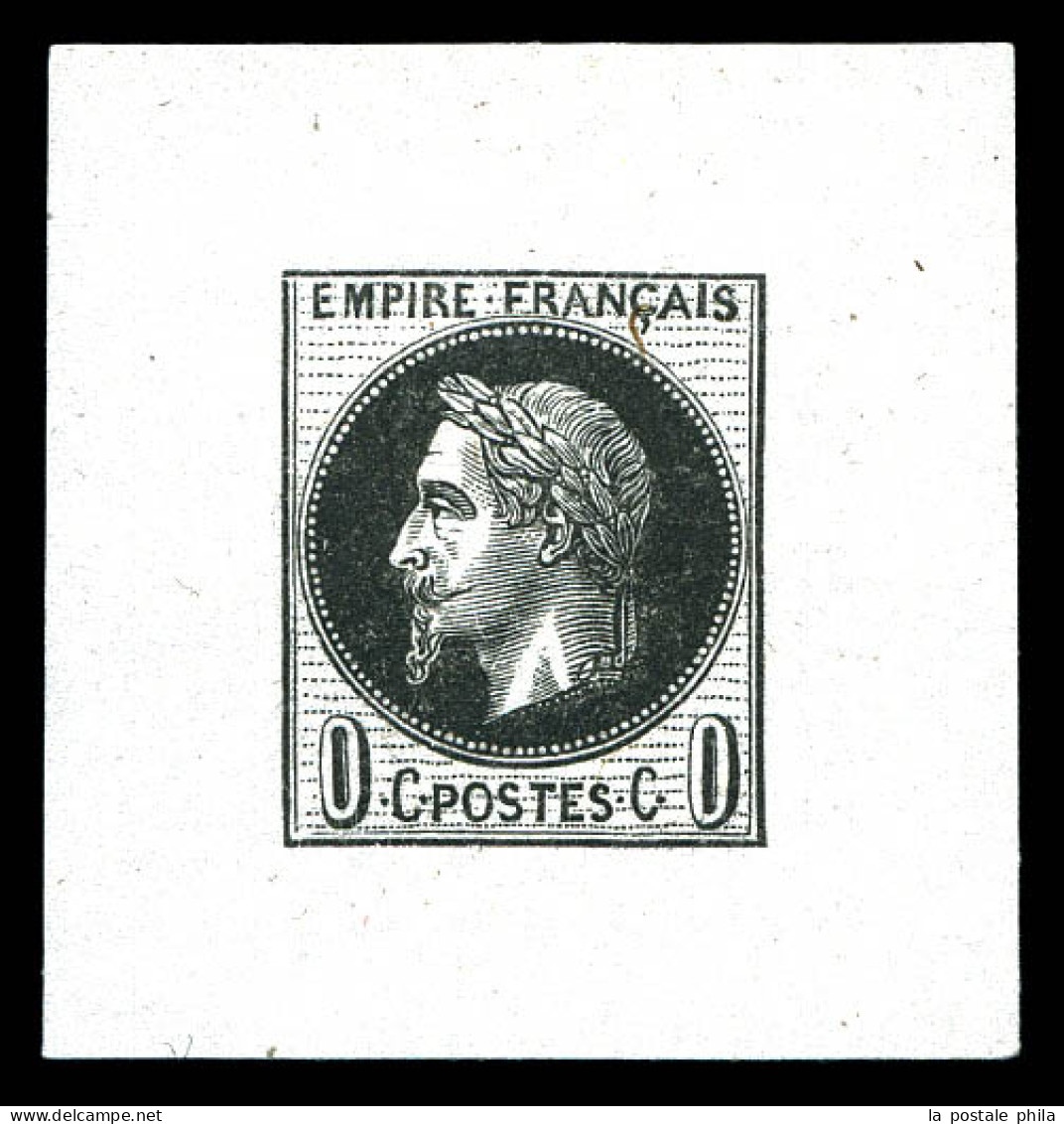 Empire Lauré, '0'c Noir Sur Petit Feuillet. TTB (certificat)  Qualité: (*)  Cote: 600 Euros - 1863-1870 Napoleon III With Laurels