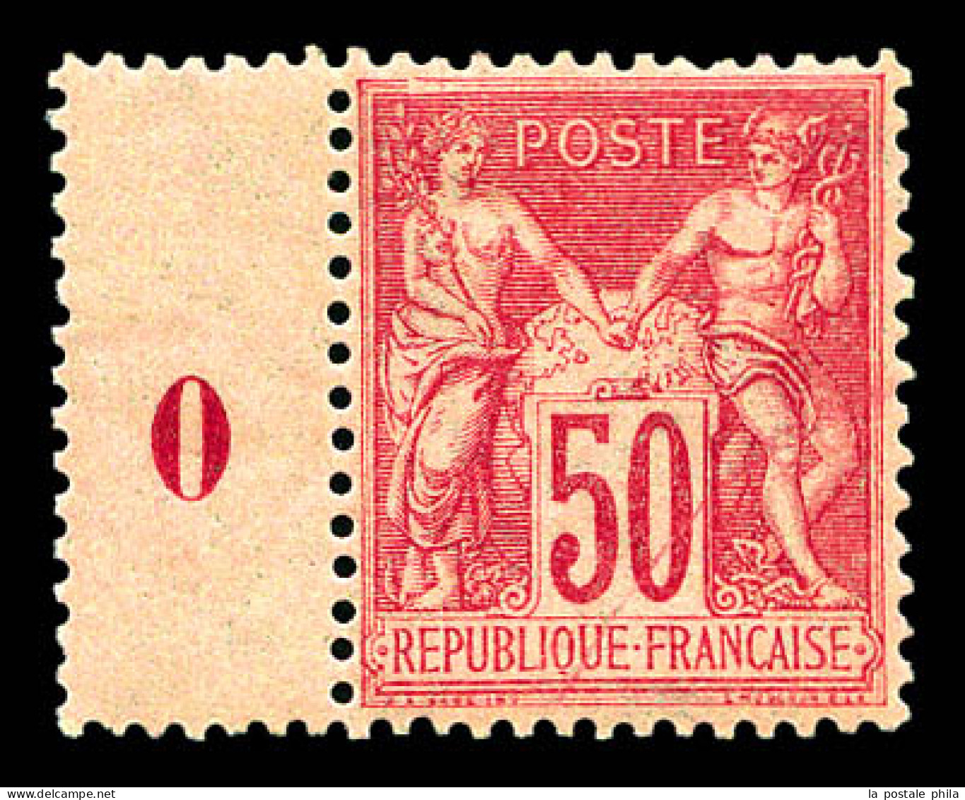 N°104, 50c Rose Type I Avec Bdf Millésime '0', Très Bon Centrage. SUP (certificat)  Qualité: **   - 1898-1900 Sage (Tipo III)