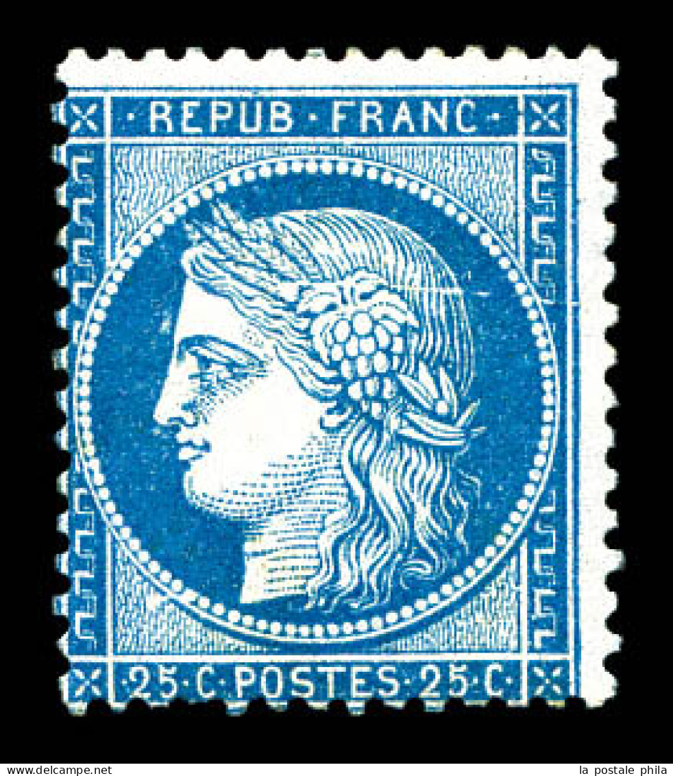 N°60B, 25c Bleu Type II. TTB. R.R. (signé/certificat)  Qualité: *  Cote: 3800 Euros - 1871-1875 Ceres