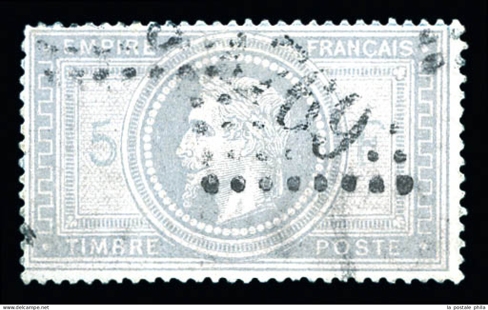 N°33, 5f Violet-gris, Des Défauts Mais Belle Presentation  Qualité: Oblitéré  Cote: 1200 Euros - 1863-1870 Napoleon III With Laurels