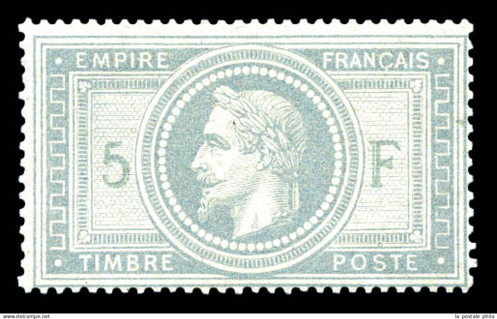 N°33, 5F Violet-gris, FRAÎCHEUR POSTALE. MAGNIFIQUE. R.R. (signé Calves/certificats)  Qualité: **   - 1863-1870 Napoleon III With Laurels