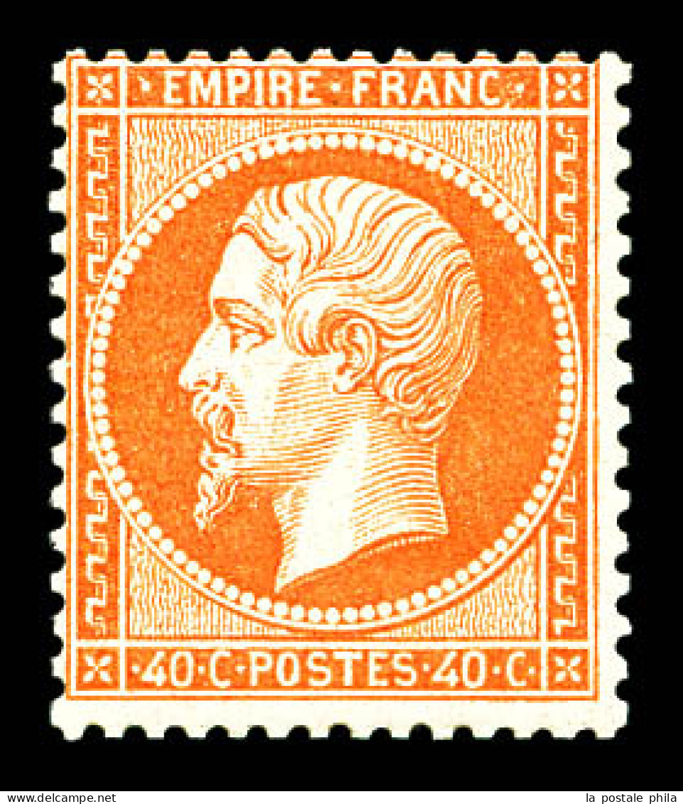 N°23, 40c Orange, Fraîcheur Postale. SUPERBE (certificats)  Qualité: **   - 1862 Napoléon III