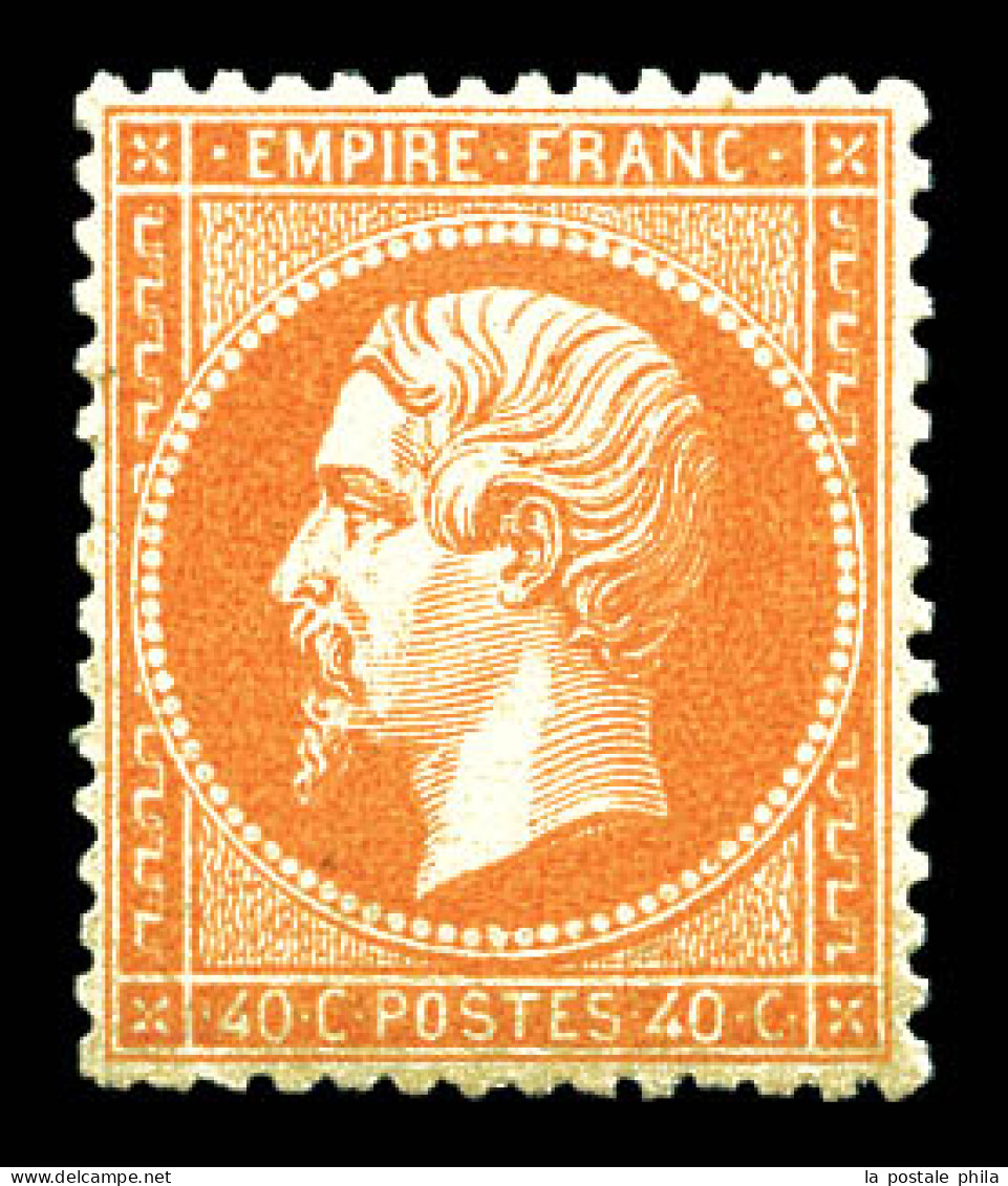 N°23, 40c Orange, Fraîcheur Postale, Très Bon Centrage. SUPERBE (signé Margues/certificat)  Qualité: **   - 1862 Napoléon III
