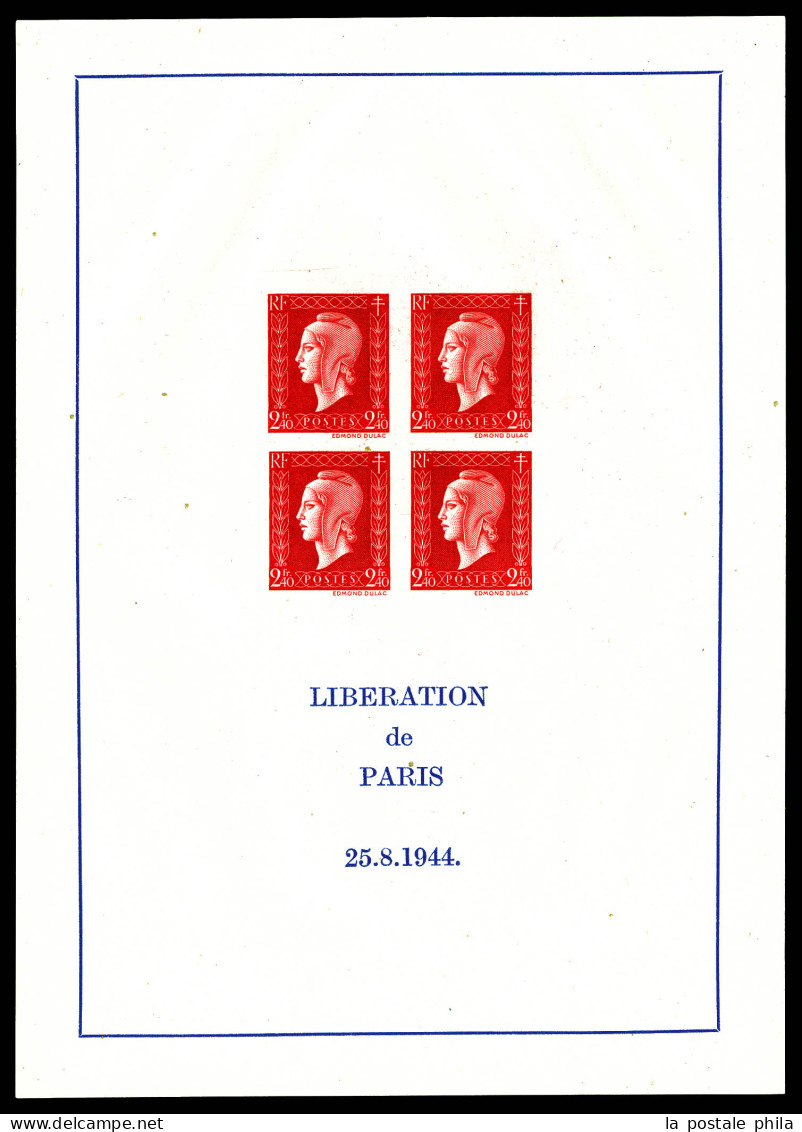 N°4, Non émis: Dulac, 2F 40 Rouge En Bloc De Quatre Sur Feuillet Non Dentelé, Qualité Extraordinaire, SUPERBE. R.R. (cer - Mint/Hinged