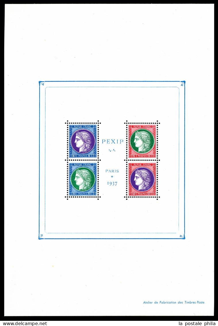 N°3, Non Emis: Exposition Philatélique De 1937, Bloc Composé De 4 Timbres Dentelés Avec Couleurs Différentes, FRAÎCHEUR  - Mint/Hinged