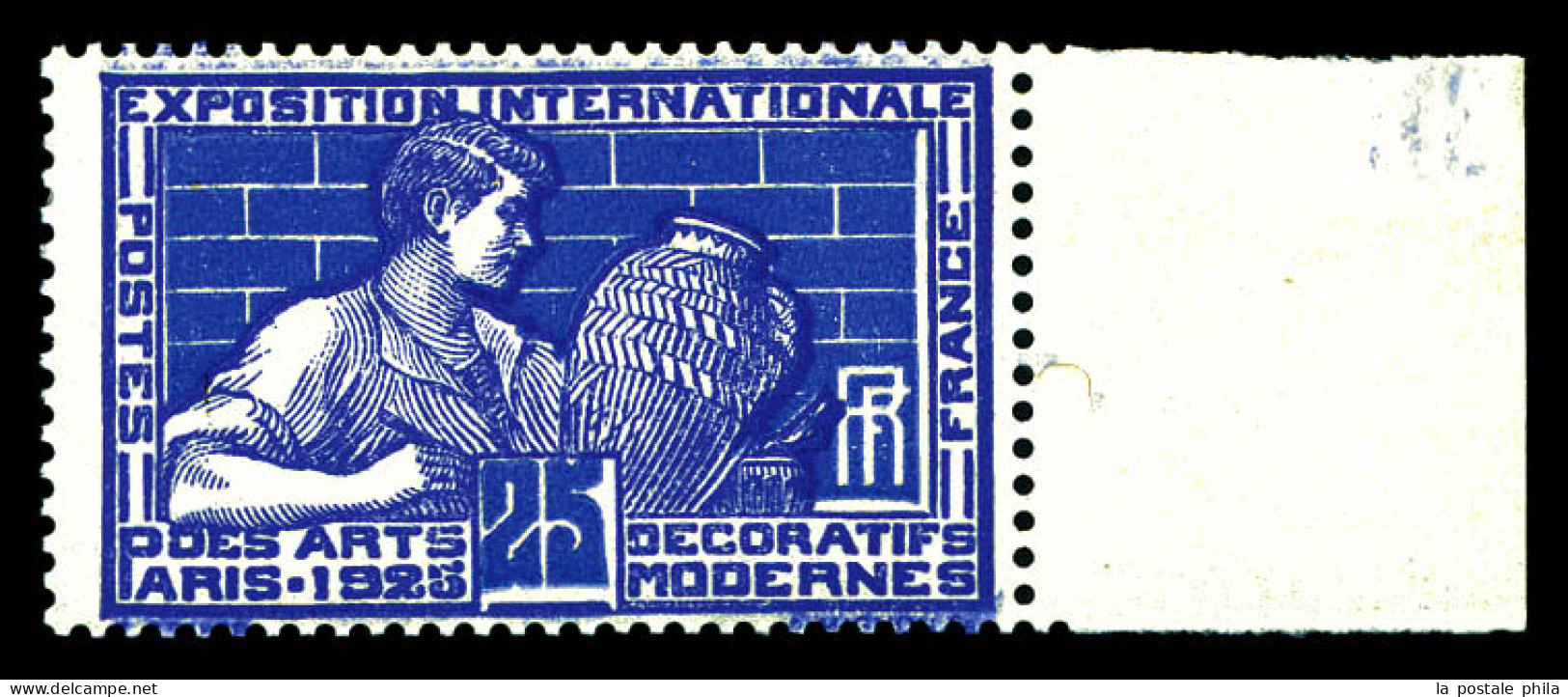 N°212, Non Emis, Art Deco 25c Outremer Et Bleu Bdf, TTB (certificat)  Qualité: *   - Neufs