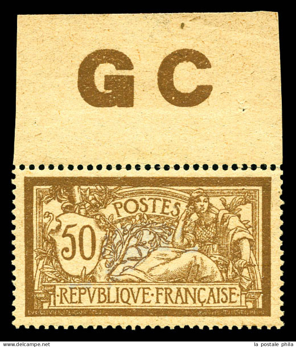 N°120d, 50c Merson Papier 'GC', Bdf Avec Manchette. TTB (certificat)  Qualité: **  Cote: 960 Euros - 1900-27 Merson