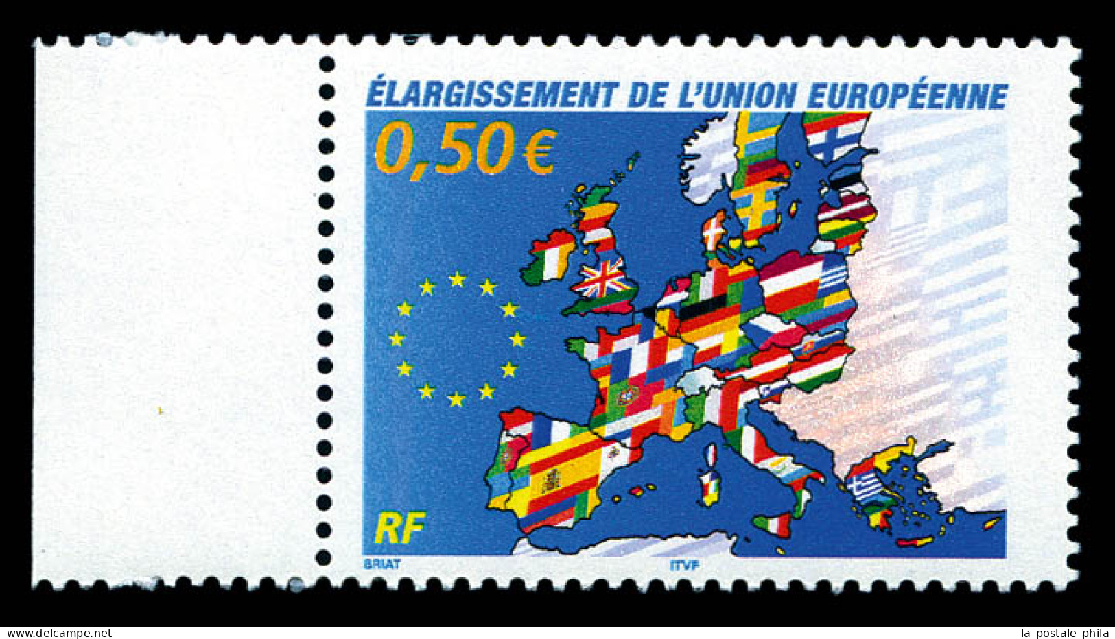 N°3666, 0.50€ Elargissement De L'U.E, Légende 'la Poste 2004' Absente, Bdf. TTB (certificat)  Qualité: **  Cote: 1000 Eu - Unused Stamps