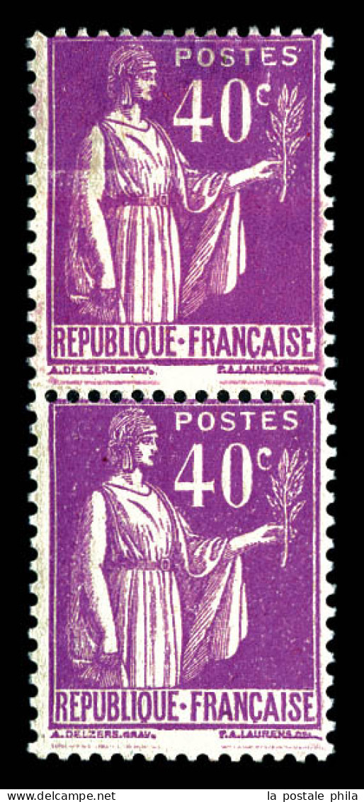 N°281b, 40c Paix, Impression Sur Raccord En Paire. TB  Qualité: *  Cote: 160 Euros - Unused Stamps
