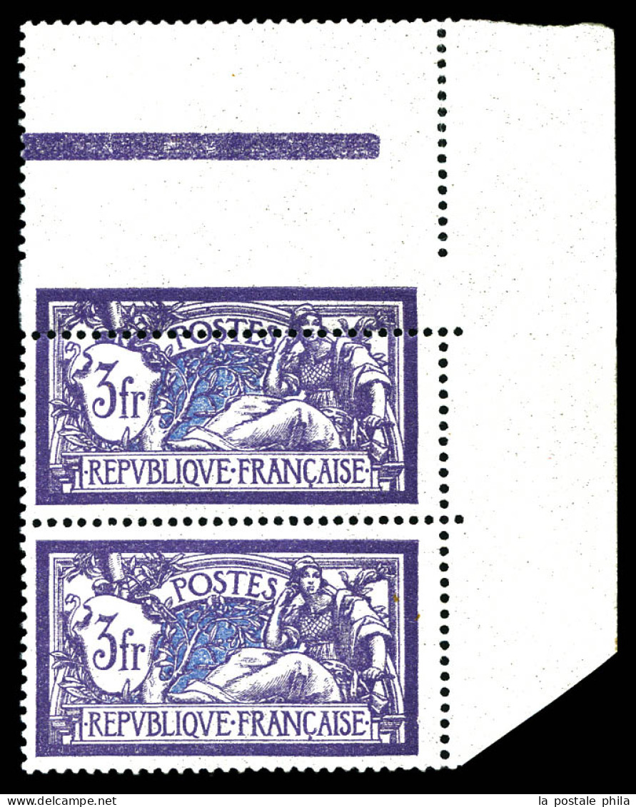 N°206, 3f Merson, Un Exemplaire Format Réduit Tenant à Normal En Paire Cdf. SUP (certificat)  Qualité: **   - Unused Stamps