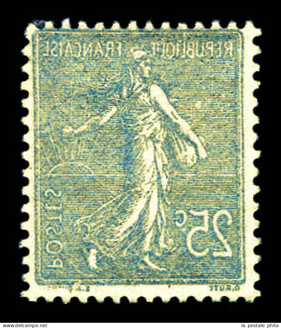 N°132d, 25c Semeuse, Impression Recto-verso. TB  Qualité: **  Cote: 350 Euros - Unused Stamps