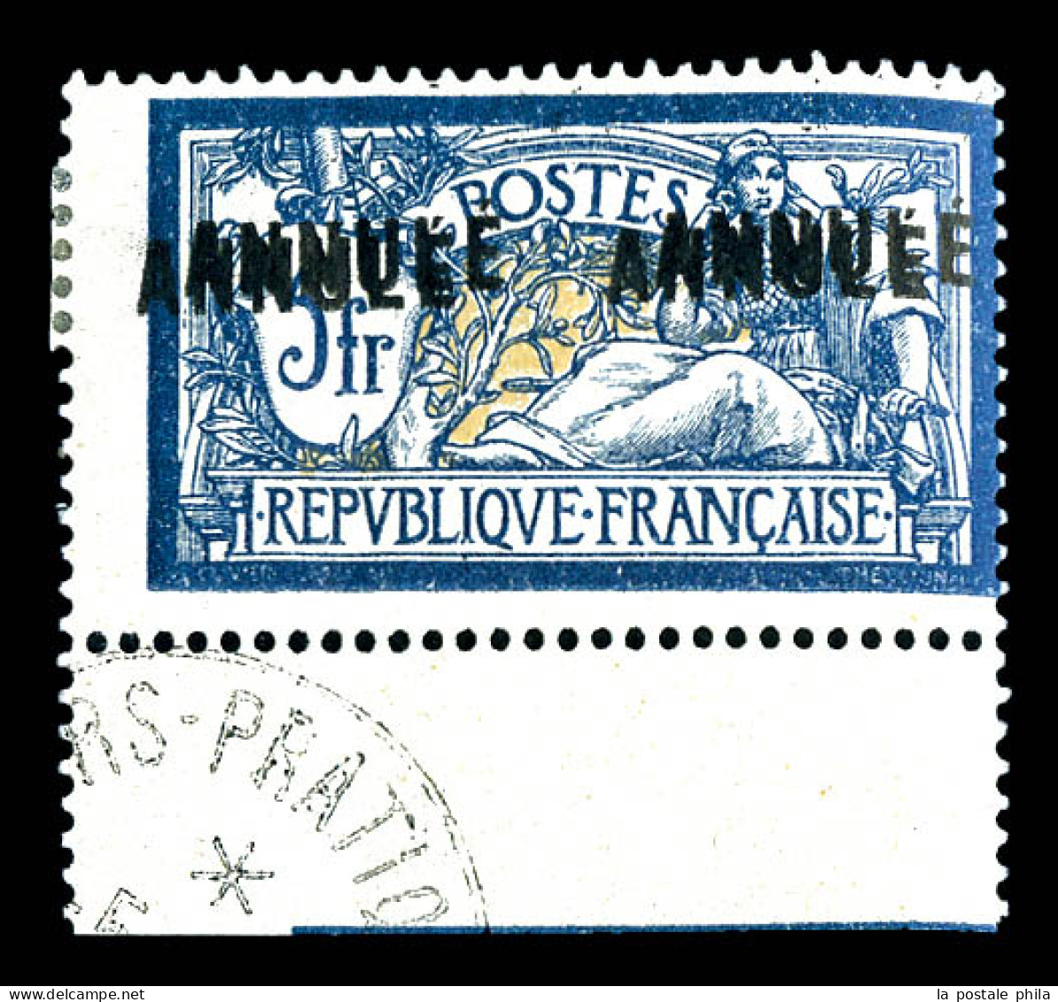 N°123, Merson 5F, Surcharge 'ANNULE' Doublée, Bdf, TTB (signé Brun/certificat)  Qualité: *  Cote: 525 Euros - Unused Stamps