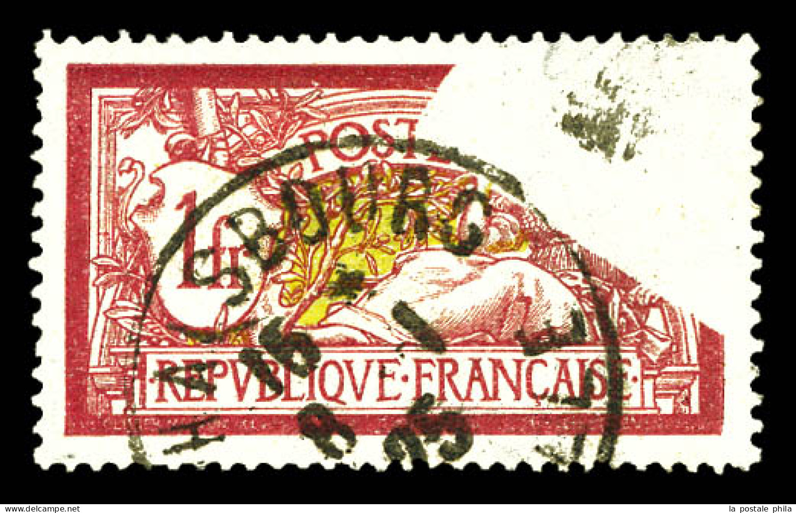 N°121, 1f Merson, Impression Partielle Probablement Due à Une Insertion D'un Papier Externe. SUP. R. (signé Margue/certi - Unused Stamps