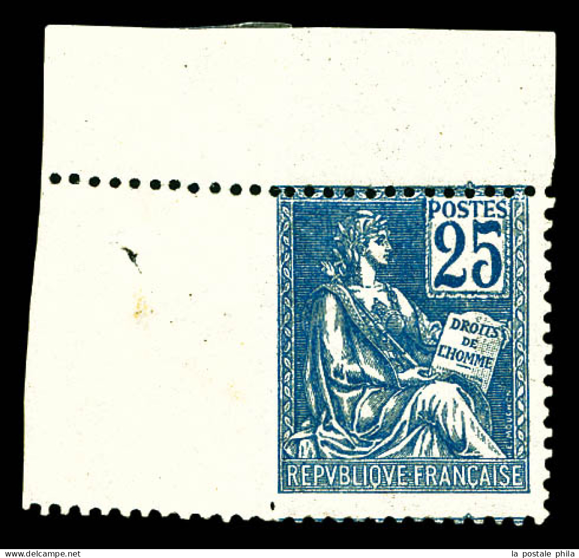 N°118, 25c Mouchon: Dentelé Sur 3 Cotés, Cdf. SUP (certificat)  Qualité: **   - Unused Stamps