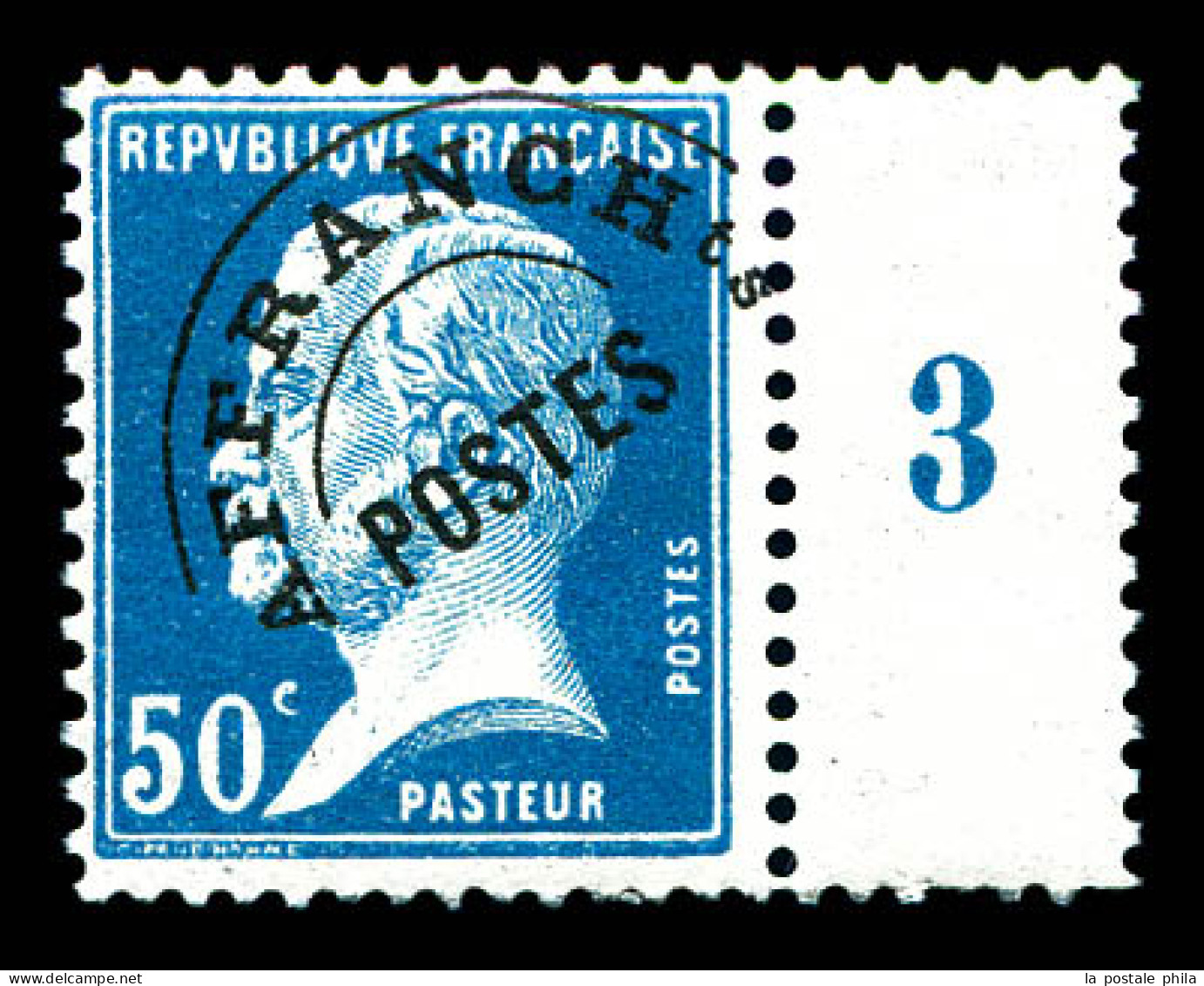 N°68, Pasteur, 50c Bleu, TB  Qualité: **  Cote: 300 Euros - 1893-1947