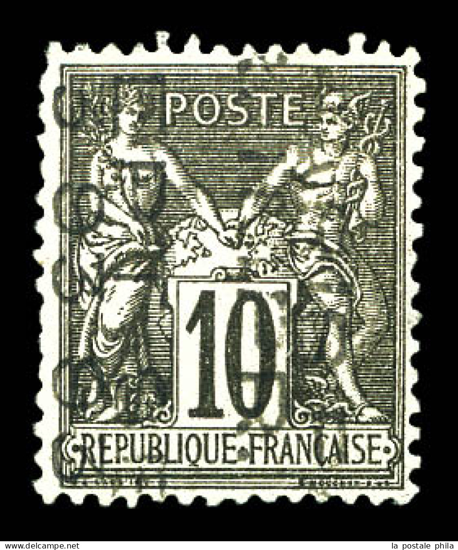 N°16a, 10c Noir Sur Lilas Surchargé 5 Lignes Verticalement SANS QUANTIEME, B/TB (signé Calves/certificat)  Qualité: (*)  - 1893-1947