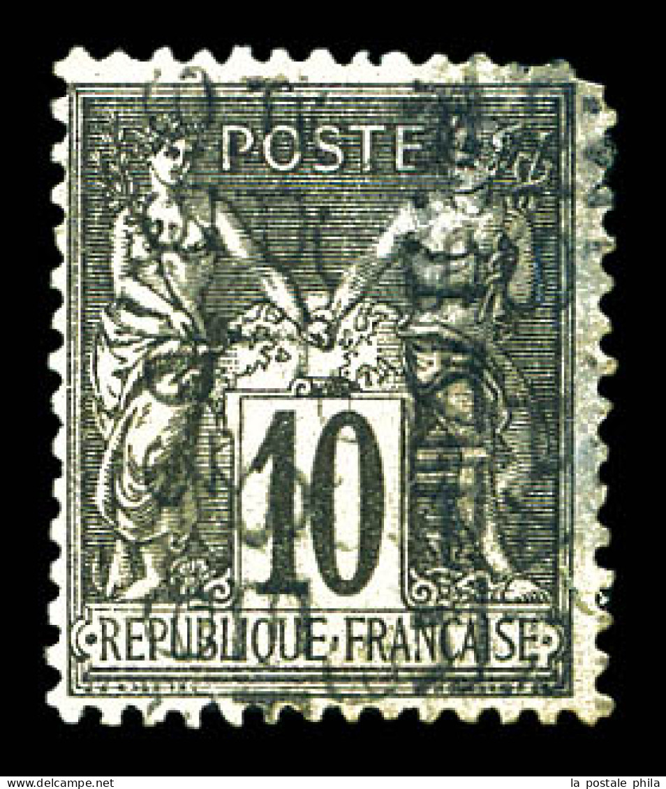 N°16, 10c Noir Sur Lilas Surchargé, Des Défauts Mais Belle Présentation, B (signé Scheller/certificat)  Qualité: (*)  Co - 1893-1947