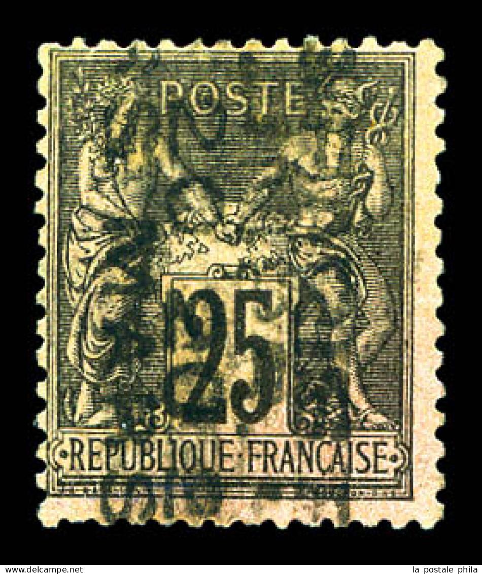 N°7, 25c Noir Sur Rose Surchargé 4 Lignes Du 20 Mars. SUP. R.R.R (signé Thiaude/Calves/certificats)  Qualité: (*)   - 1893-1947