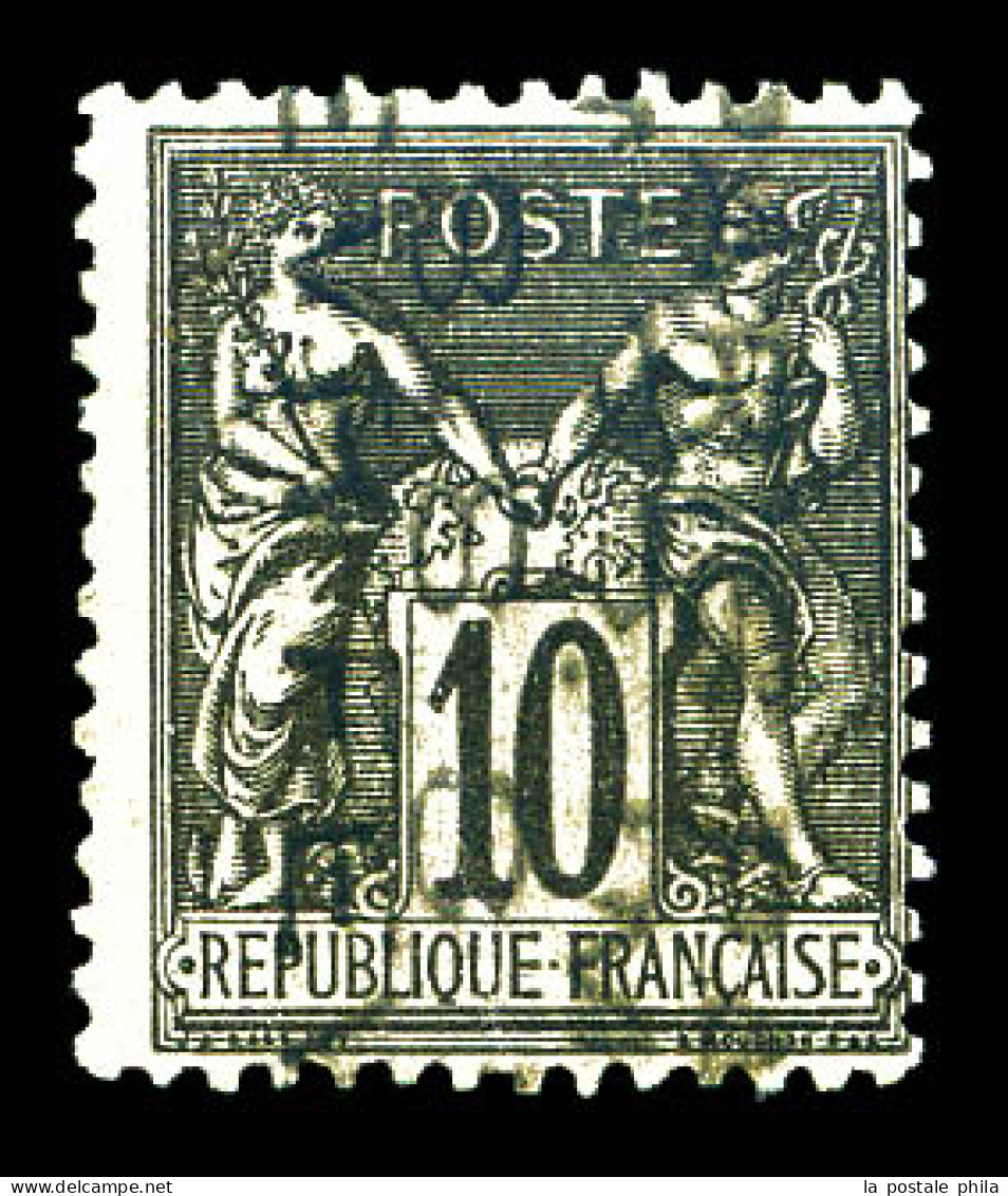 N°4, 10c Noir Sur Lilas Surchargé 4 Lignes Du 8 Février, Très Frais. RARE (certificats)  Qualité: (*)   - 1893-1947