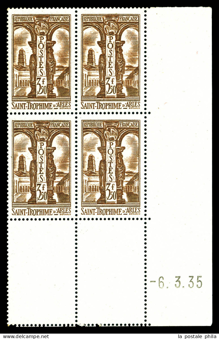 N°302, St Trophime, 3F50 Brun En Bloc De Quatre Coin De Feuille Daté Du 6/3/35, TB  Qualité: **  Cote: 450 Euros - 1930-1939