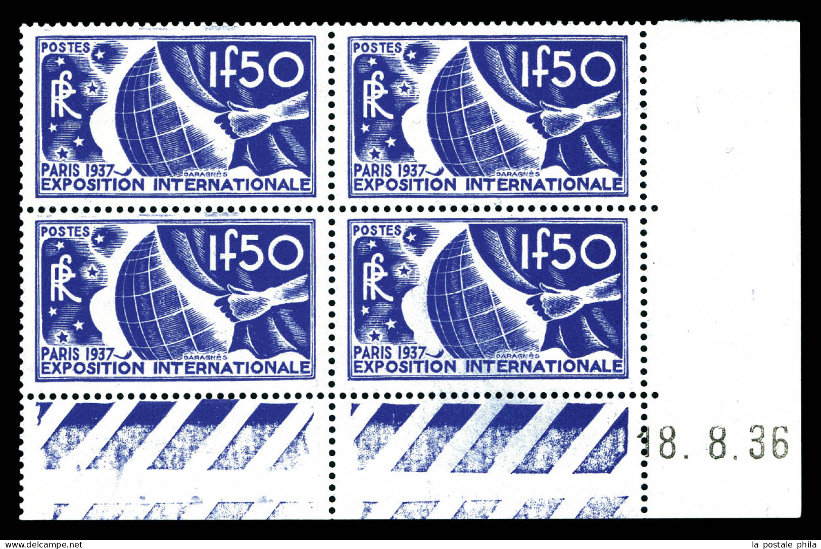 N°322/327, Série Expo De Paris 1936 En Blocs De Quatre. TB  Qualité: **  Cote: 626 Euros - 1930-1939