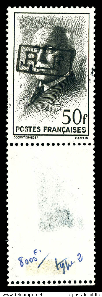 N°15, POITIERS: Pétain, 50F Noir Surchargé Type II, Très Bon Centrage, Bord De Feuille, SUP. R. (signé Calves/thiaude/ce - Libération