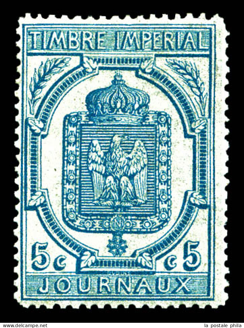 N°11, 5c Bleu, Fraîcheur Postale. SUPERBE. R.R. (signé Brun/certificat)  Qualité: **   - Zeitungsmarken (Streifbänder)